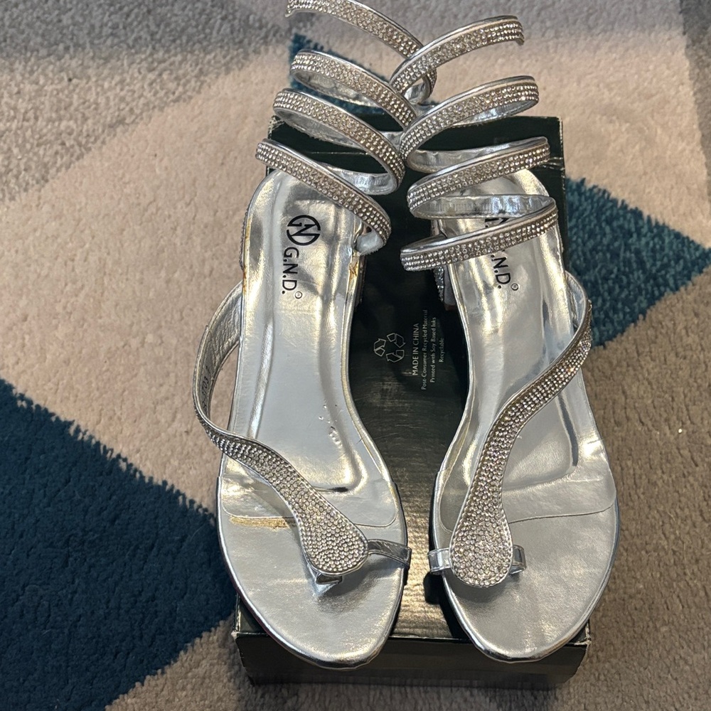 Silver Rhinestone Women's Sandals